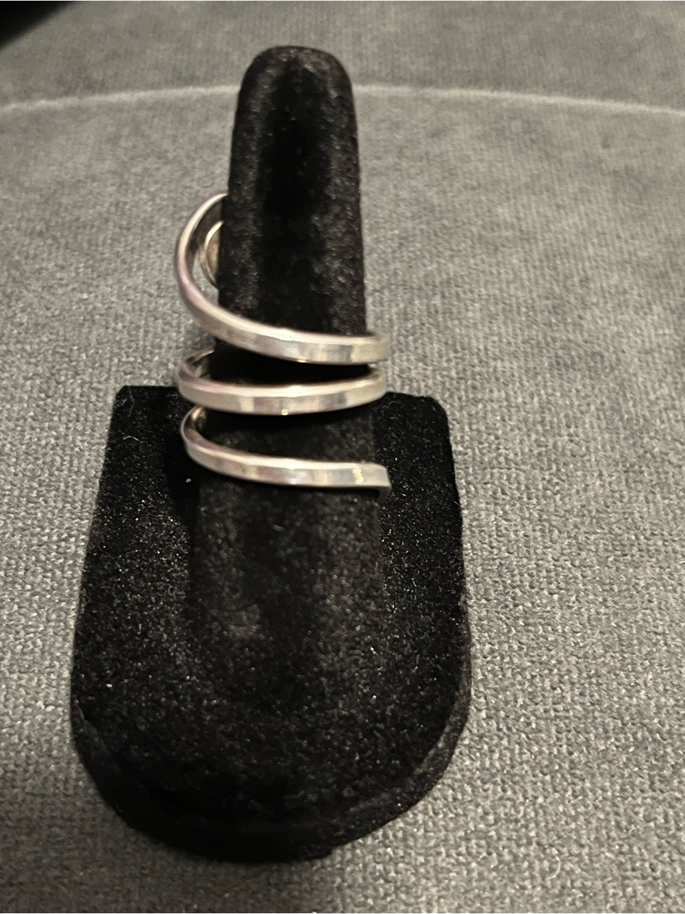 Taxco Mexico Sterling Silver Spiral Wrap Bypass Ring - Silver - Picture 3 of 7